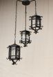 2028-3CL Santa Barbara Style Wrought Iron Outdoor Lantern Hanging Swag Cluster Light