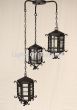 2028-3CL Santa Barbara Style Wrought Iron Outdoor Lantern Hanging Swag Cluster Light