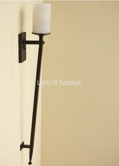 5023-1 Rustic Spanish Style Spear Torch Light with Glass Candle