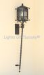 7012-1LG Spanish Santa Barbara Style Long Wrought Iron Torch Lantern Light