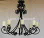 1371-8G Large Spanish Revival Wrought Iron Chandelier