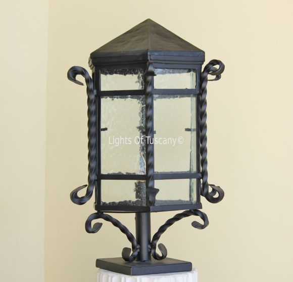 Large Spanish style column post light