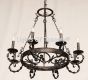1387-8 Spanish - Mediterranean Style Wrought Iron Chandelier