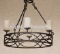 Transitional Spanish iron chandelier