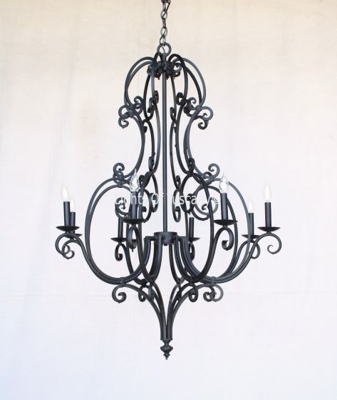 Classic Wrought Iron Chandelier, Country Italian Iron Chandelier, Mediterranean Style Chandelier, Transitional Iron Chandelier, Entryway Chandelier, Scroll Design Chandelier, Tall Chandelier, Black Iron Chandelier, Bronze Chandelier, LED chandelier, cande