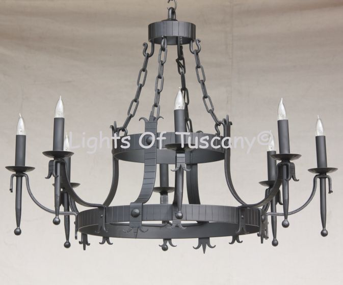 1622-8 Spanish Style Wrought Iron Chandelier
