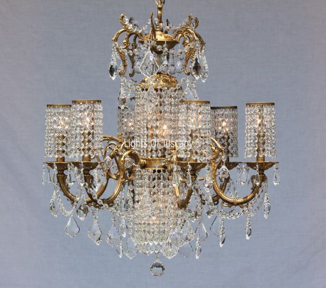 Solid brass candelabra crystal chandelier