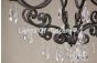 3550-6 Mediterranean - Tuscan  Style Wrought Iron Crystal Chandelier