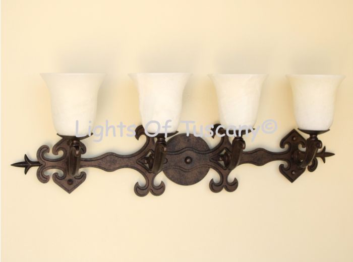 5543-4ONX Spanish Indoor Iron Bathroom Vanity Light