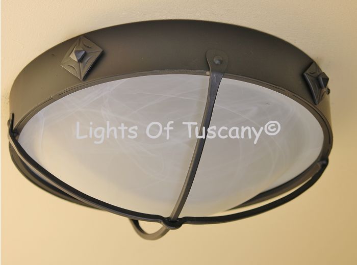 6625-2 Spanish Contemporary Style Flush Ceiling Light