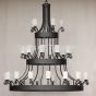 1031-30 Extra Large Transitional Wrought Iron Chandelier