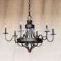 1095-6 Transitional Mediterranean Style Wrought Iron Chandelier