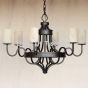 1095-6GLS Transitional Mediterranean Style Wrought Iron Chandelier