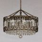 11025-6 Tuscan Style Iron Chandelier with Crystals