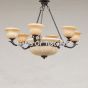 Alabaster Chanelier, European Chandelier, Alabaster Bowl Chandelier