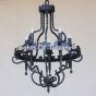 1157-6 Vintage Spanish Style Wrought Iron Chandelier Rustic Spanish Revival