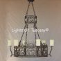 1171-6 Vintage Spanish Style Iron Chandelier