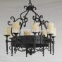 1213-8 Spanish/Mediterranean Style Iron Chandelier Vintage 