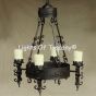 1236-4   Spanish Revival Chandelier Rustic