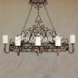 Tuscan Chandelier -hanging-Hand-Forged Wrought Iron-Pot rack