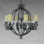 1334-8 Spanish Tuscan Style Wrought Iron Chandelier