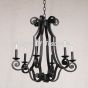 1356-6CAN Wrought Iron Italian Tuscan Style Chandelier