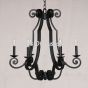 1356-6CAN Wrought Iron Italian Tuscan Style Chandelier