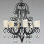 Tuscan Style Crystal Chandelier With Onyx Shade