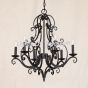 1380-6  Spanish Mediterranean Style Iron Chandelier