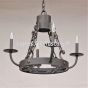 1390-4 Rustic Spanish Style Wrought Iron Chain Chandelier