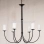 1453-6GL Wrought Iron Contemporary Style Chandelier