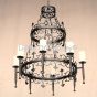 1502-8 Wrought Iron Antique Spanish Style Chandelier