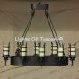 Tuscan-Medieval-Castel Chandelier-Hand Forged-Wrought Iron