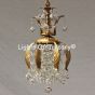 Solid brass candelabra crystal pendant cut prism  