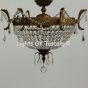 15915-6 Semi Flush Crystal Bowl Tuscan Ceiling LIght