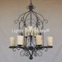Country Italian-Gothic-Tuscan Chandelier-Hand Forged-Wrought Iron