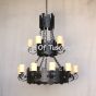 1723-15 Wrought Iron Castle Gothic Style Chandelier
