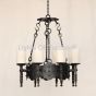gothic chandelier, 19th century style chandelier, gothic revival chandelier, gothic revival chandelier, iron chandelier, gothic lighting, old world lighting, old world style chandelier, medieval chandelier, castle chandelier