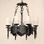 1731-8 Gothic Style Wrought Iron Chandelier with glass candles
