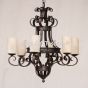 1741-6 Wrought Iron Country Italian Style Chandelier