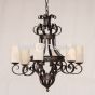 1741-6 Wrought Iron Country Italian Style Chandelier