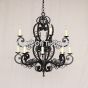 1919-12 Wrought Iron Spanish Style Chandelier