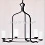 1945-6GL Rustic Spanish Style Wrought Iron Chandelier with glass candles