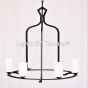 1945-6GL Rustic Spanish Style Wrought Iron Chandelier with glass candles