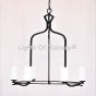 1945-6GL Rustic Spanish Style Wrought Iron Chandelier with glass candles