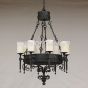 Onyx Spanish Wrought Iron Chandelier. 