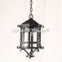 2028-2MS Spanish Santa Barbara Colonial Wrought Iron Hanging Lantern