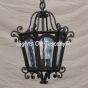 hanging- Lantern-Hand-Forged Wrought Iron-water Glass/ Tuscan lantern