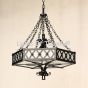2351-6GLS Transitional Gothic Style Wrought Iron Hanging Chain Chandelier