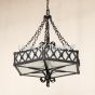 2351-6GLS Transitional Gothic Style Wrought Iron Hanging Chain Chandelier